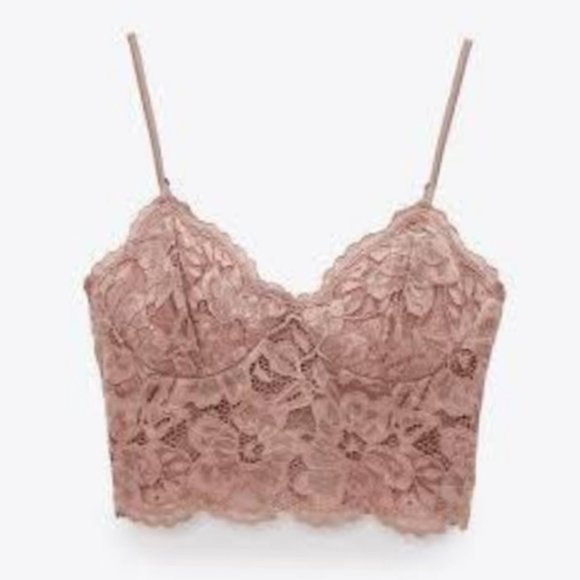 Zara Other - Zara Lace Rose Pink Bralette